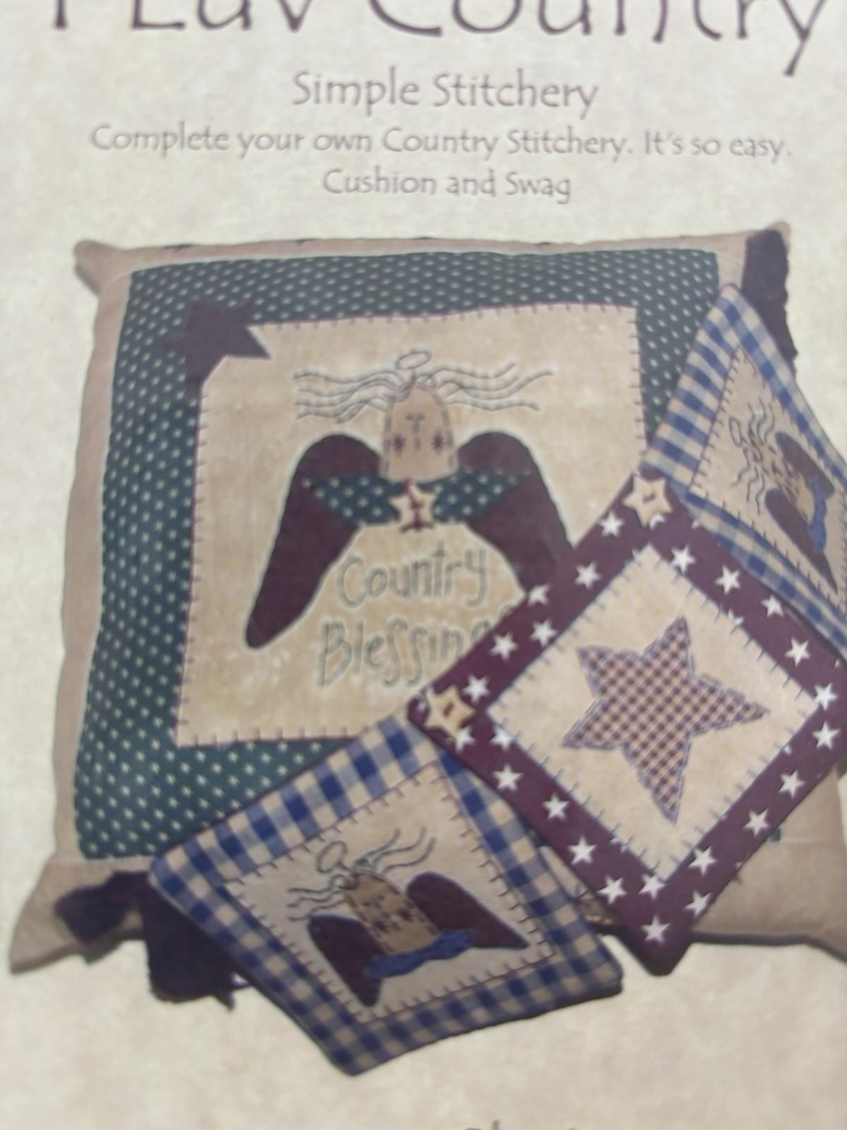 Country Blessings - I LUV Country Patchwork Cottagecore Simple Stitchery Patter - Come Sell Nearly Anything