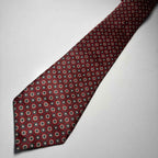 John & Lou Men's Red Geometric Silk Tie