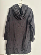 Black Rothco Large Layered Black Hooded Raincoat Spots Reversable Goth Rain Coat Parkas - Come Sell Nearly Anything