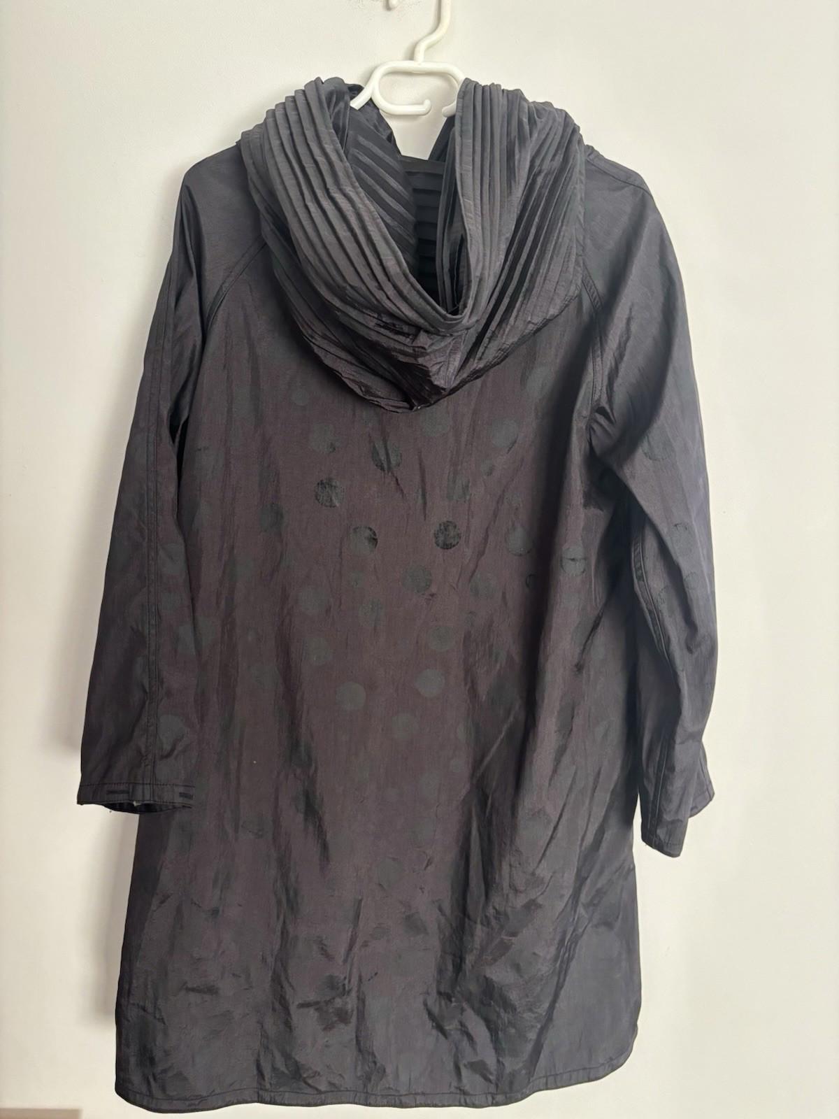 Black Rothco Large Layered Black Hooded Raincoat Spots Reversable Goth Rain Coat Parkas - Come Sell Nearly Anything