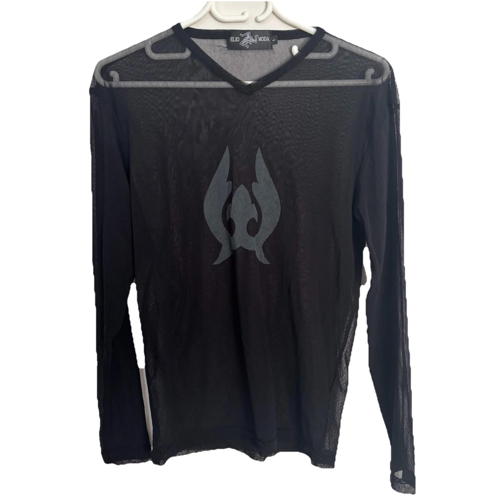 Elio Moda Large Black Sheer Long Sleeve Top #Womenswear #LongSleeve #SheerTop - Come Sell Nearly Anything