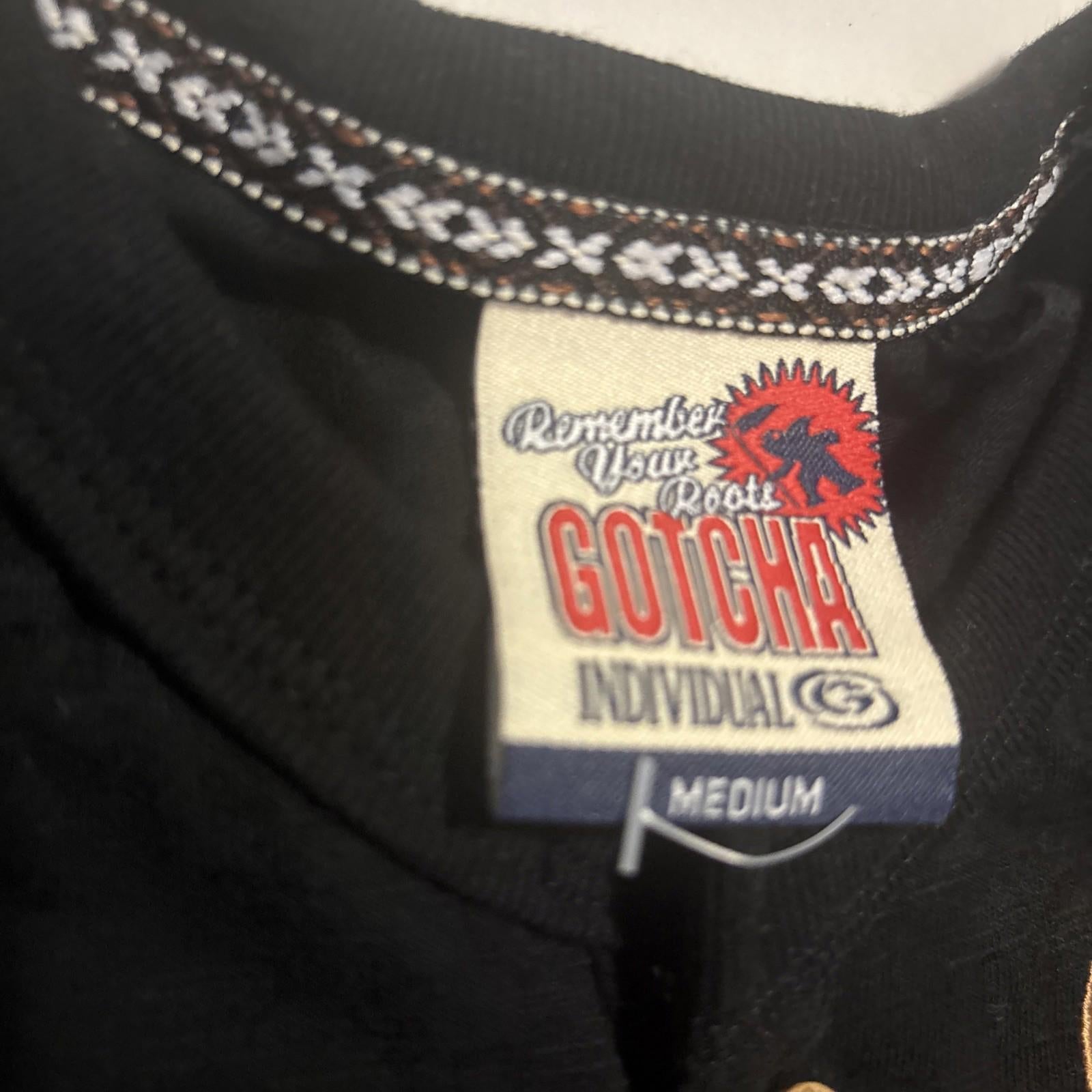 Gotcha Surf  Shirt Black Long Sleeve Embroidered Surf Print California - Come Sell Nearly Anything