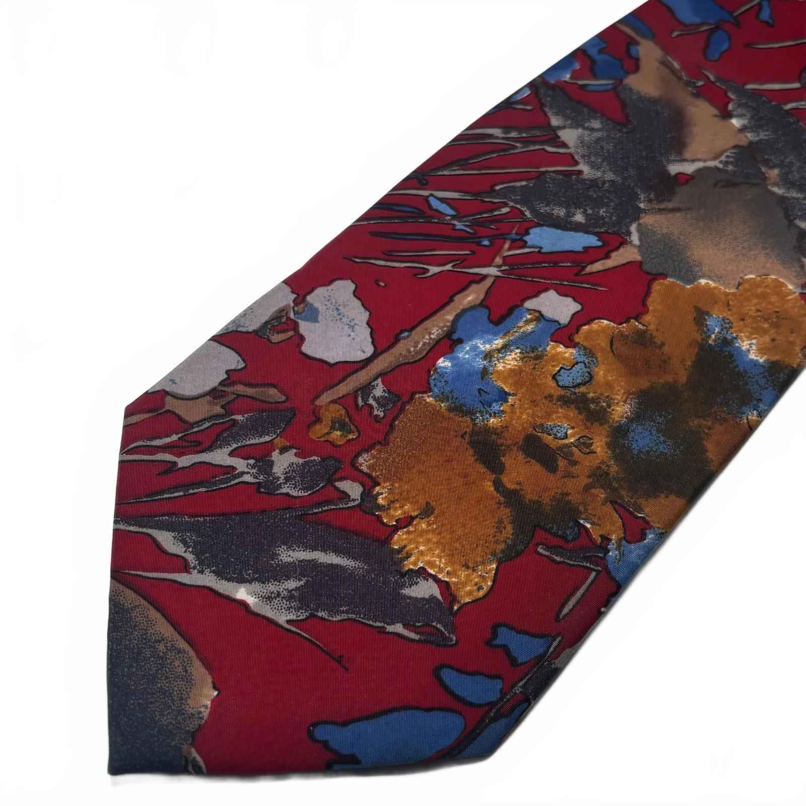 Cellini Red Floral Pattern Men's Tie