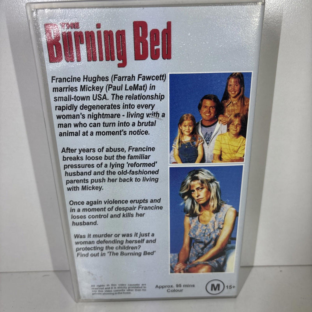 Collectable THE BURNING BED M15+ VHS 1993 Video🔥VHS Vintage Video Movie Tape - Come Sell Nearly Anything