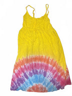 Yellow Tie-Dye Casual Women's Dress with Spaghetti Straps - Come Sell Nearly Anything
