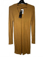 ICE Mustard Long Sleeve Calf Length Dress with Keyhole Detail, Size L BNWT - Come Sell Nearly Anything