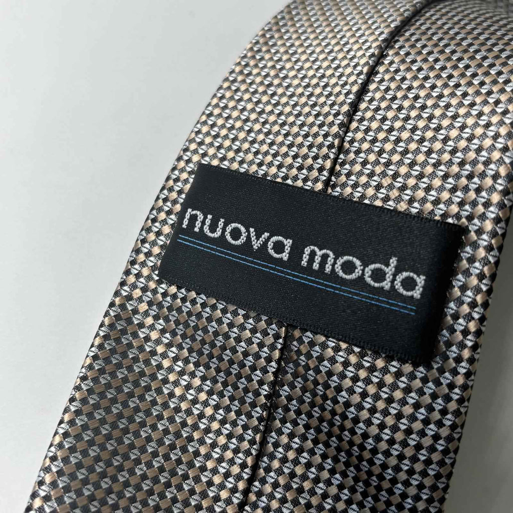 Nuova Moda Men's Textured Geometric Pattern Tie