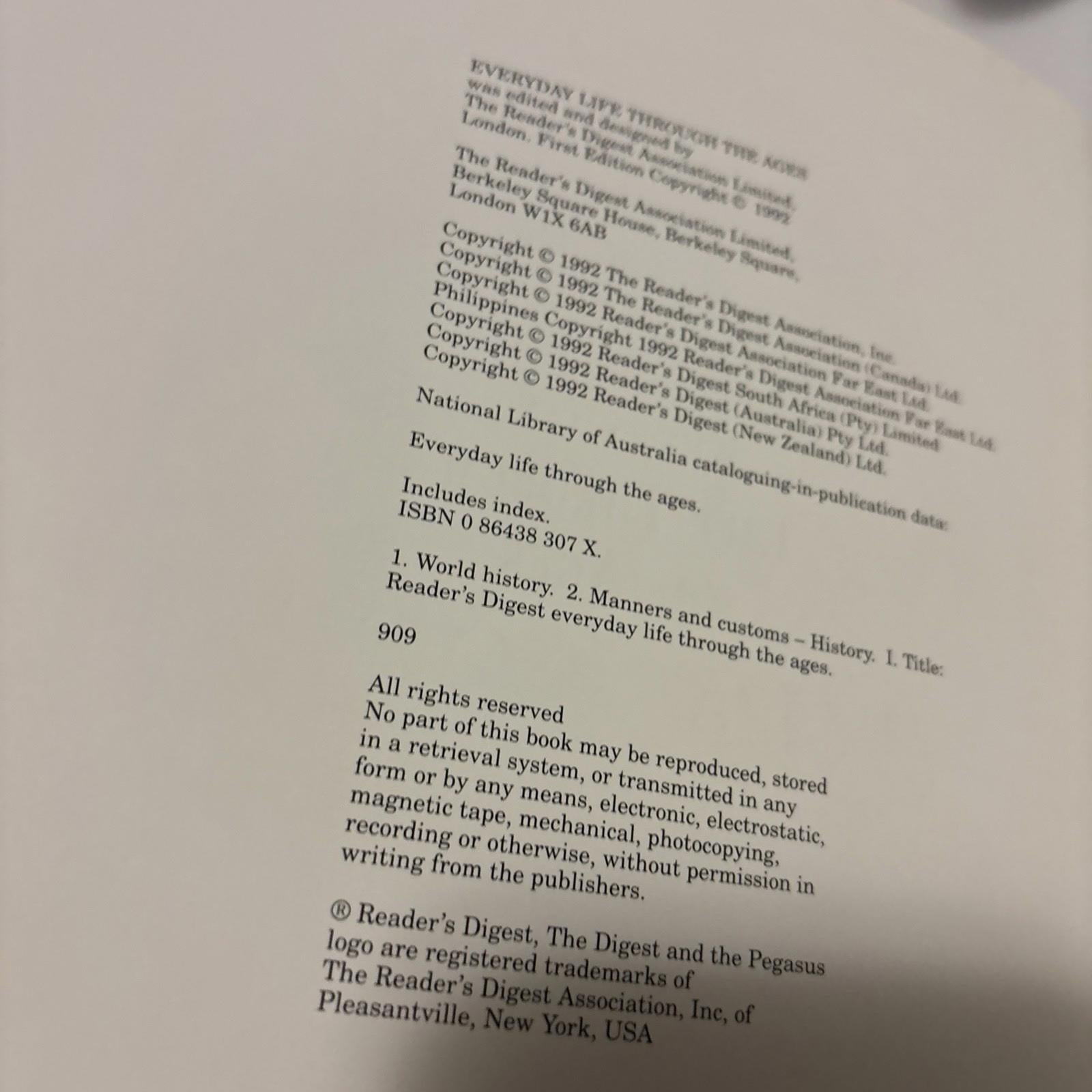 Everyday Life Through the Ages A Journey of Discovery HC 1992 Readers Digest - Come Sell Nearly Anything