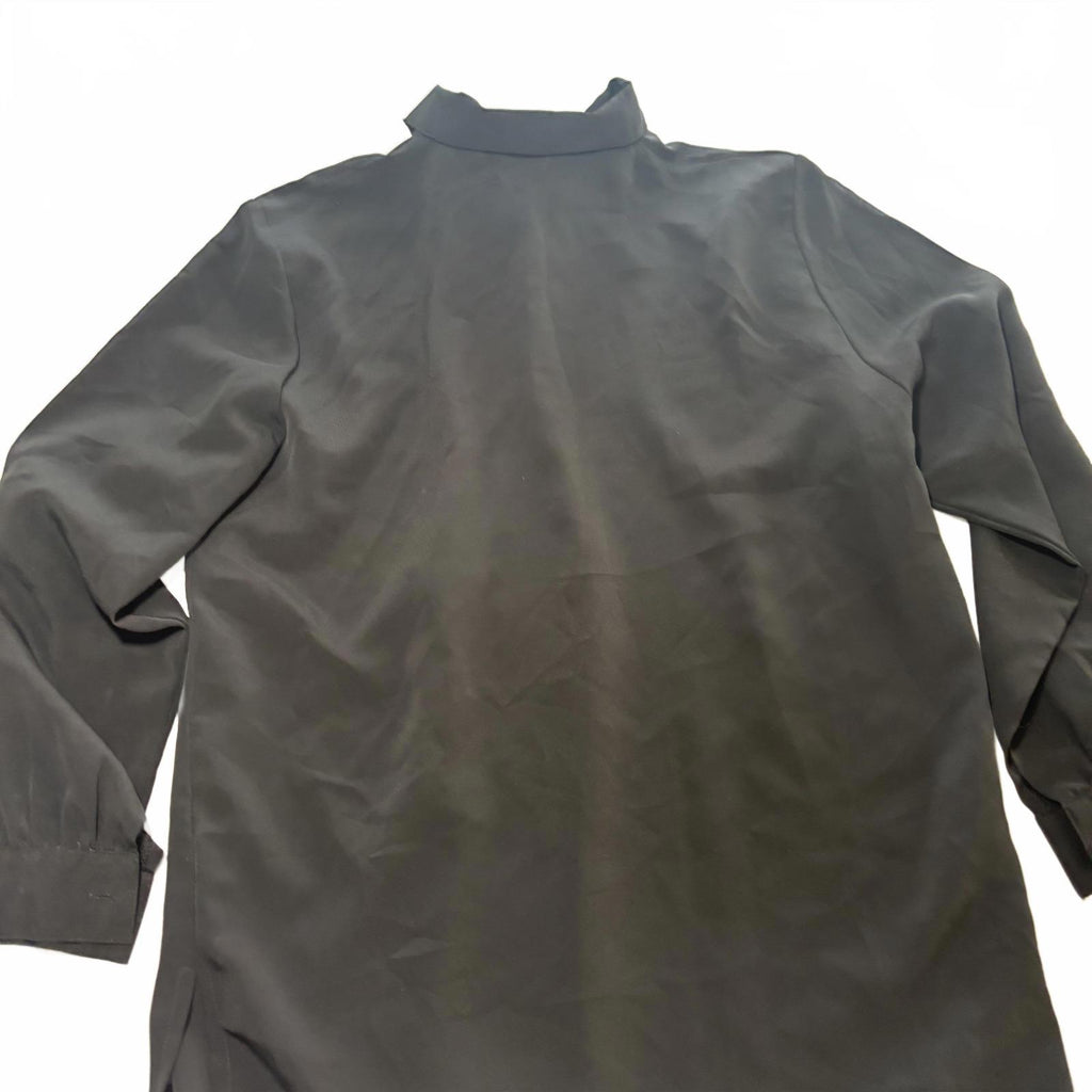 Paris Black Women's Blouse Size 12 Elegant Embroidered Collar - Come Sell Nearly Anything