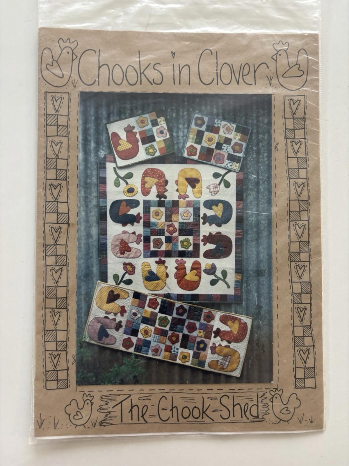 The Chook Shed - Chooks in Clover Patchwork Wall Hanger Sew Stitch Vintage Craft - Come Sell Nearly Anything