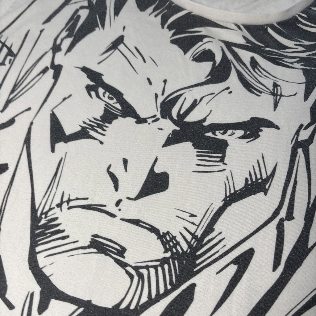 Superman Front All Over Print Movie World  Y2K Tee Men's 3XL XXXL Black White