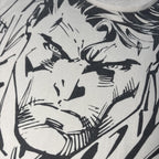 Superman Front All Over Print Movie World  Y2K Tee Men's 3XL XXXL Black White