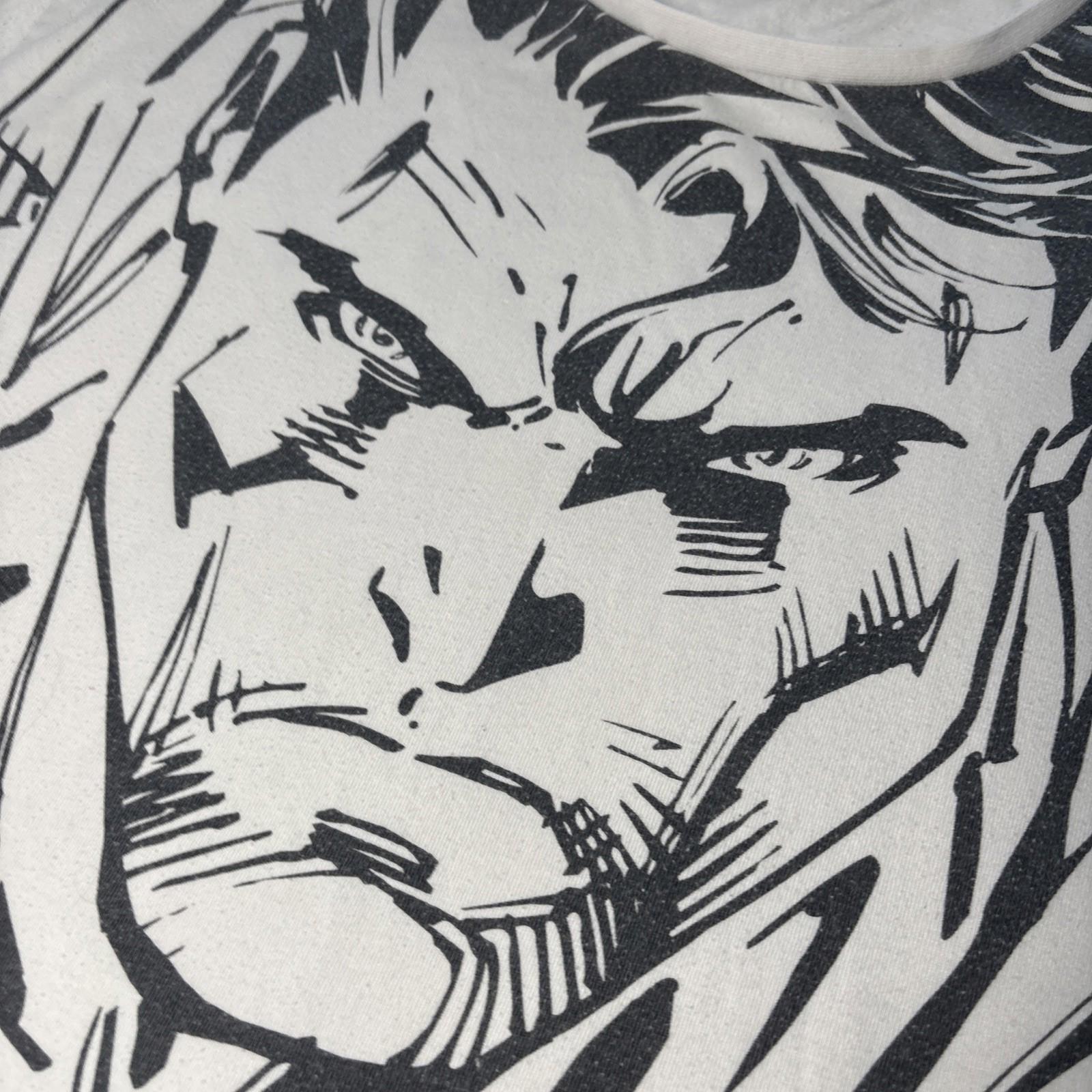 Superman Front All Over Print Movie World  Y2K Tee Men's 3XL XXXL Black White