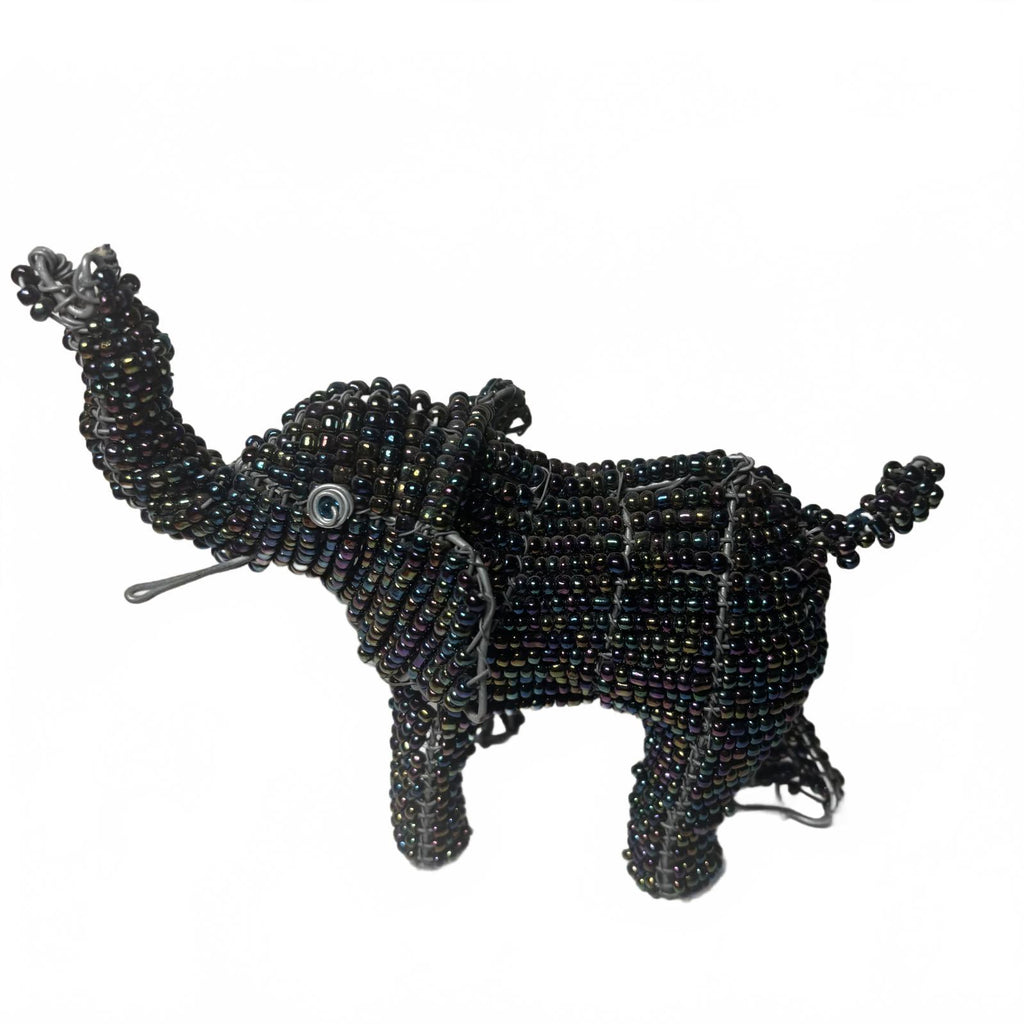Beadworx Grass Roots Creations Handmade Beaded Elephant Sculpture Figurine