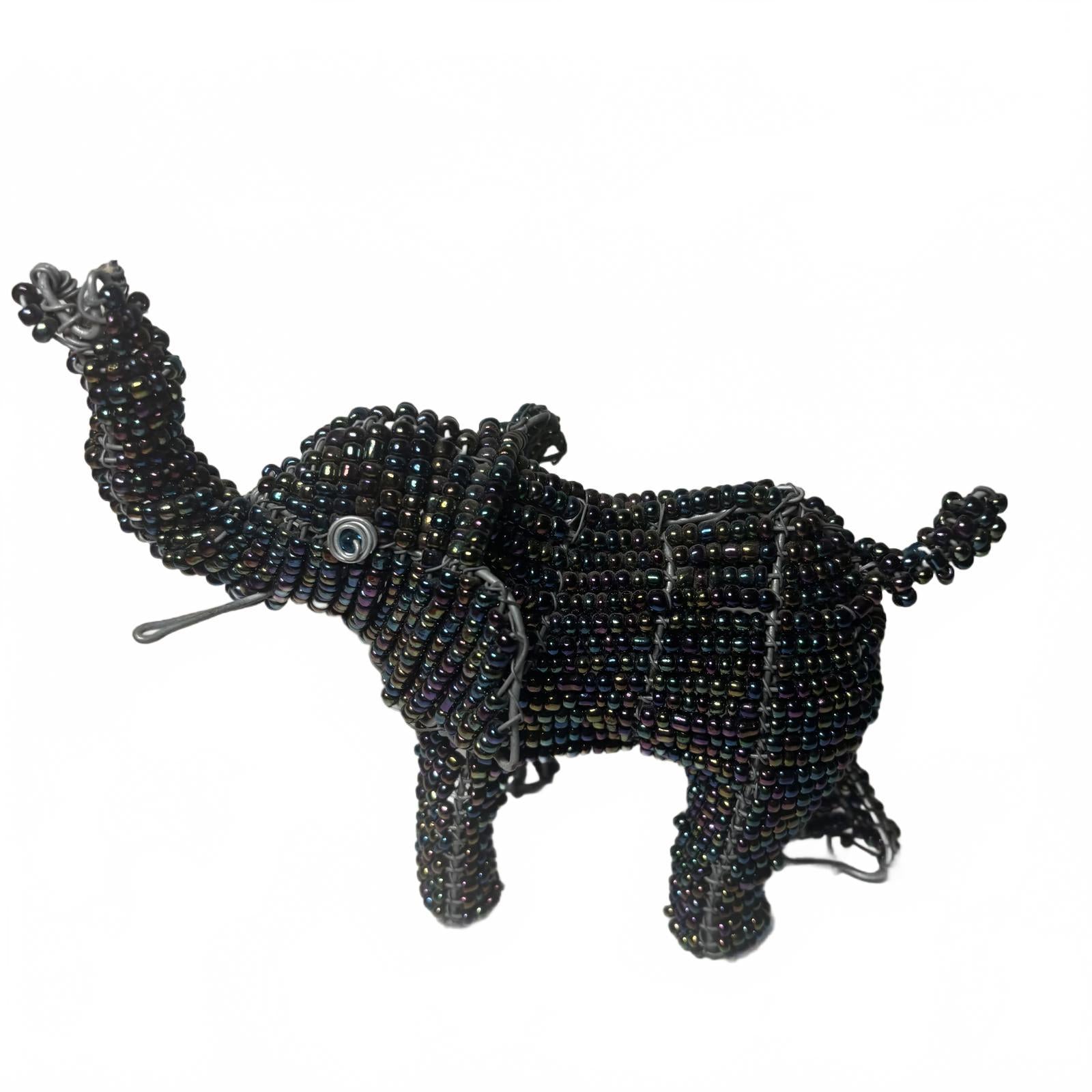 Beadworx Grass Roots Creations Handmade Beaded Elephant Sculpture Figurine