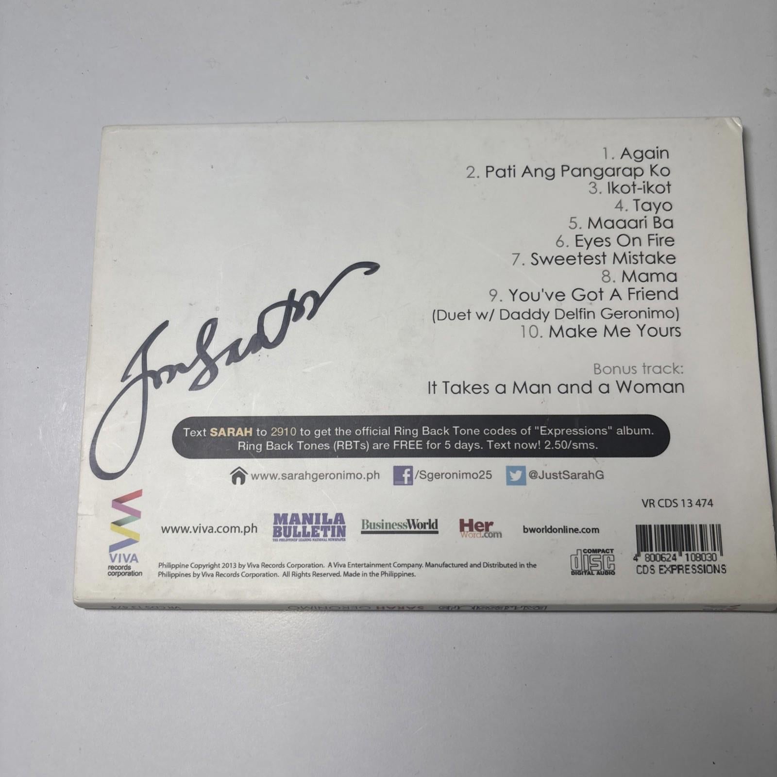 Expressions CD 2009 by Signed By Sarah Geronimo Autograph - Come Sell Nearly Anything