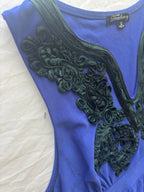 Teaberry Women's Maxi Dress Size 12 Blue Embroidered Detail - Come Sell Nearly Anything