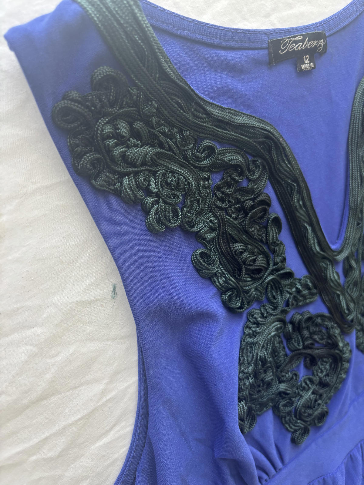 Teaberry Women's Maxi Dress Size 12 Blue Embroidered Detail - Come Sell Nearly Anything