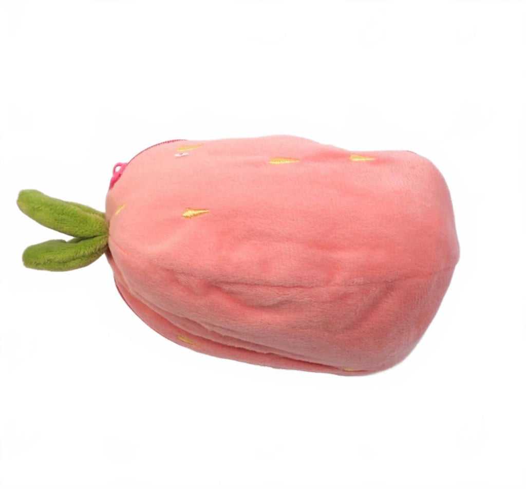 Strawberry With White Bunny Plush Zip Up Reversible Stuffed Animal 5.5"