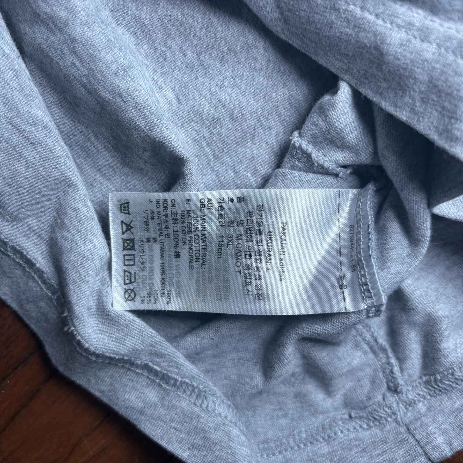 Adidas Men's Gray Logo T-Shirt Size L