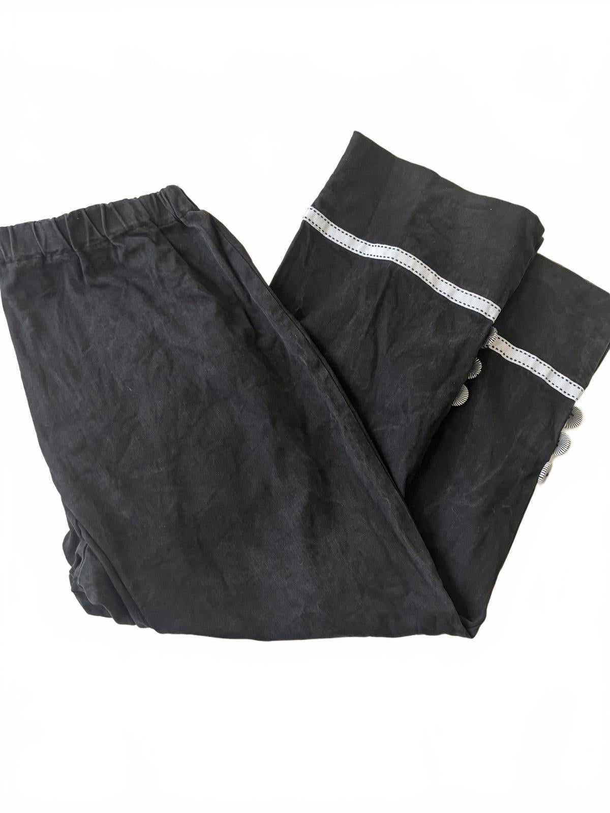 Black Women's Pants with Button and Lace Detail - Come Sell Nearly Anything