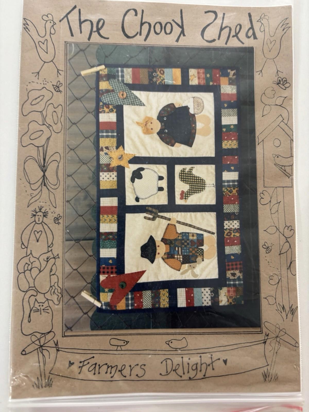 The Chook Shed - Farmers Delight Patchwork Wall Hanger Sew Stitch Vintage Craft - Come Sell Nearly Anything