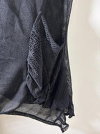 Vintage 90s-Style Missy Q Sheer Black Polyester Blouse Long Stretch top - S 10 - Come Sell Nearly Anything