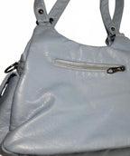 Light Blue Women's Shoulder Bag with Braided Detailing - Come Sell Nearly Anything