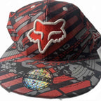 Fox MX / NBL Baseball Flexfit Hat Red And Black Rare.