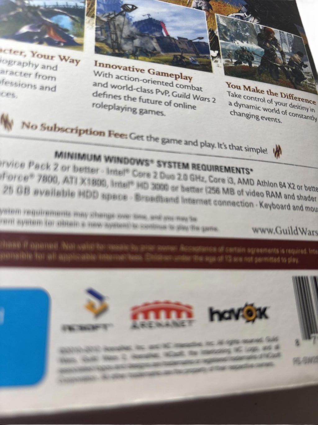 GUILDWARS 2:  PC Game, 2 x Discs And Cover. No Manual