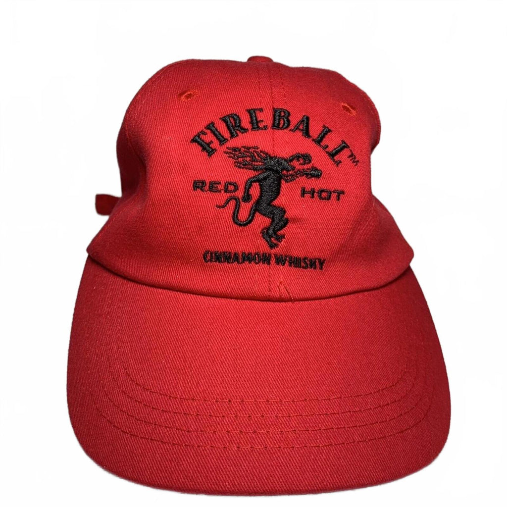 Fireball Cinnamon Whiskey Embroidered Adjustable Baseball Cap Red Hat. - Come Sell Nearly Anything