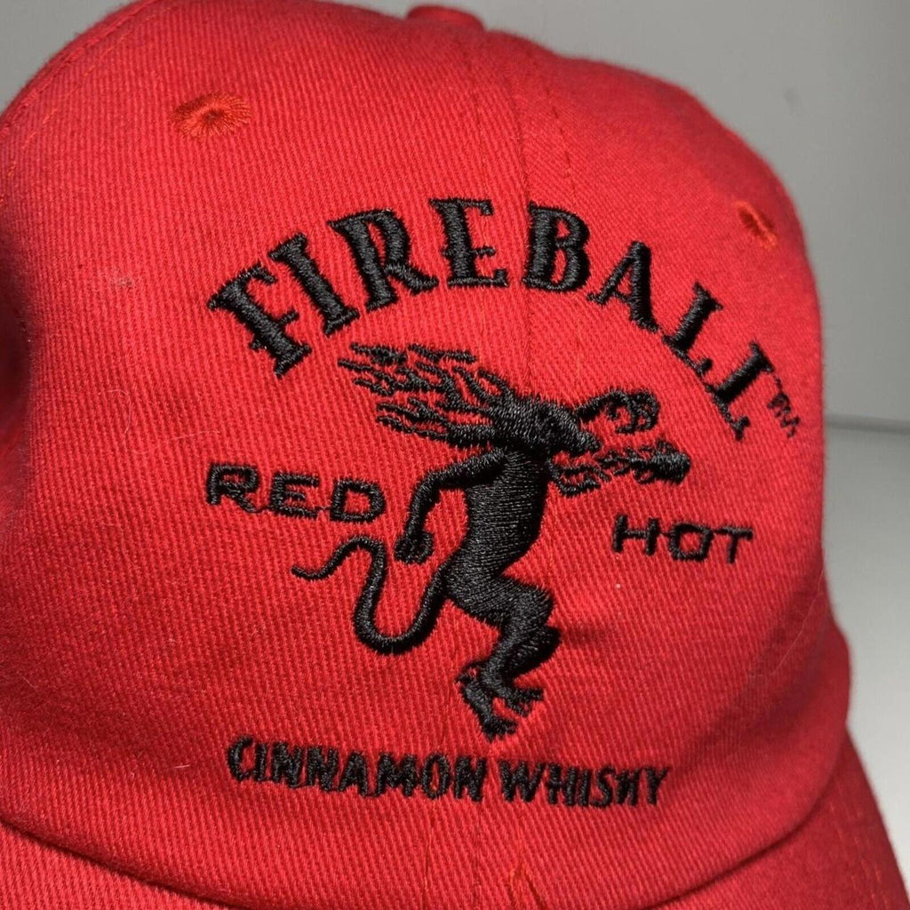 Fireball Cinnamon Whiskey Embroidered Adjustable Baseball Cap Red Hat. - Come Sell Nearly Anything