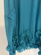 Filo S 14 Green Very Sheer Long Sleeveless Top Handkerchief Hem  BNWT - Come Sell Nearly Anything