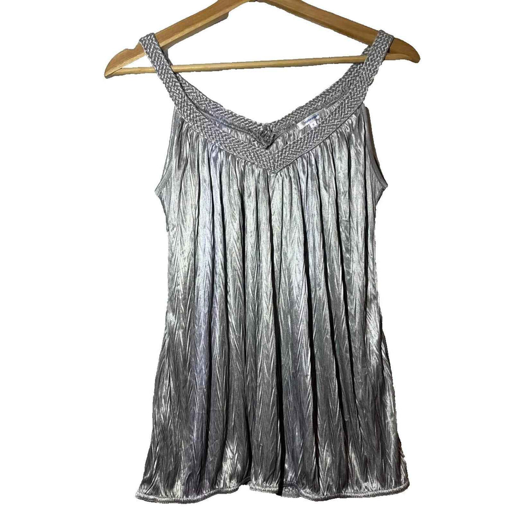 Valleygirl Silver Metallic Sleeveless Top Size M #Womenswear #Tops #Sleeveless