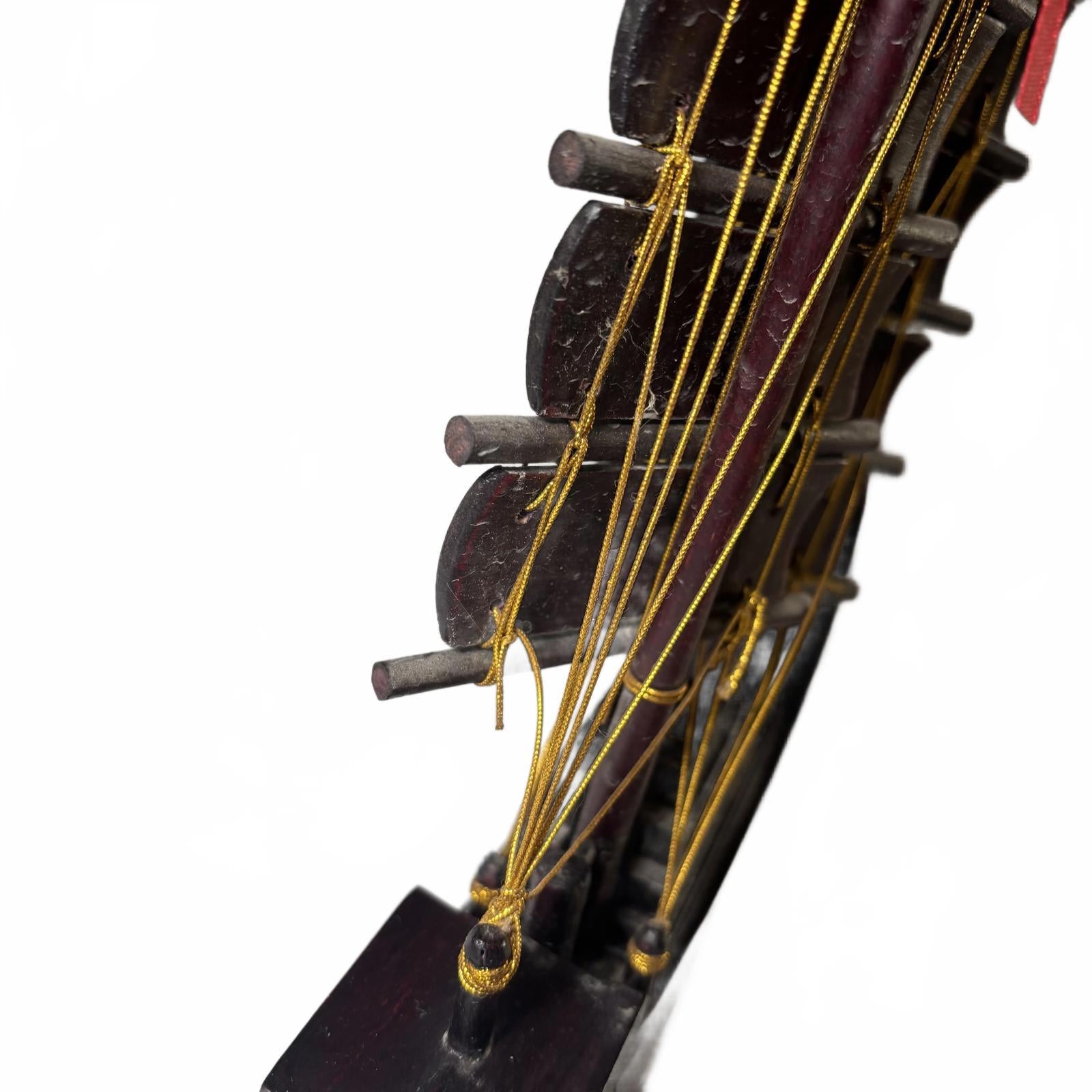 Handcrafted Wooden Model Ship 35cm Decorative Nautical Sculpture #NauticalDecor