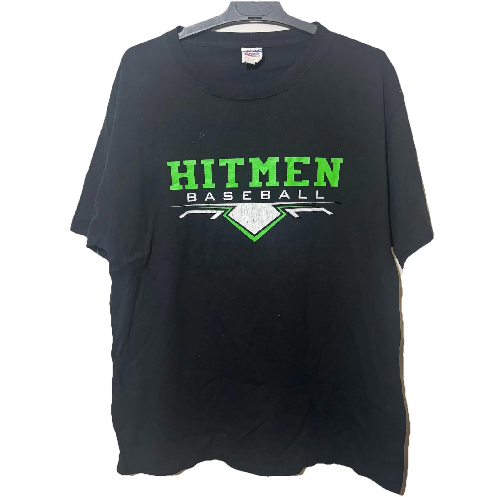 Hitman Baseball T Shirt jerzees Black Logo Tee Short Sleeve Adult Size L T4-04 - Come Sell Nearly Anything