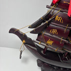 Handcrafted Wooden Model Ship 35cm Decorative Nautical Sculpture #NauticalDecor
