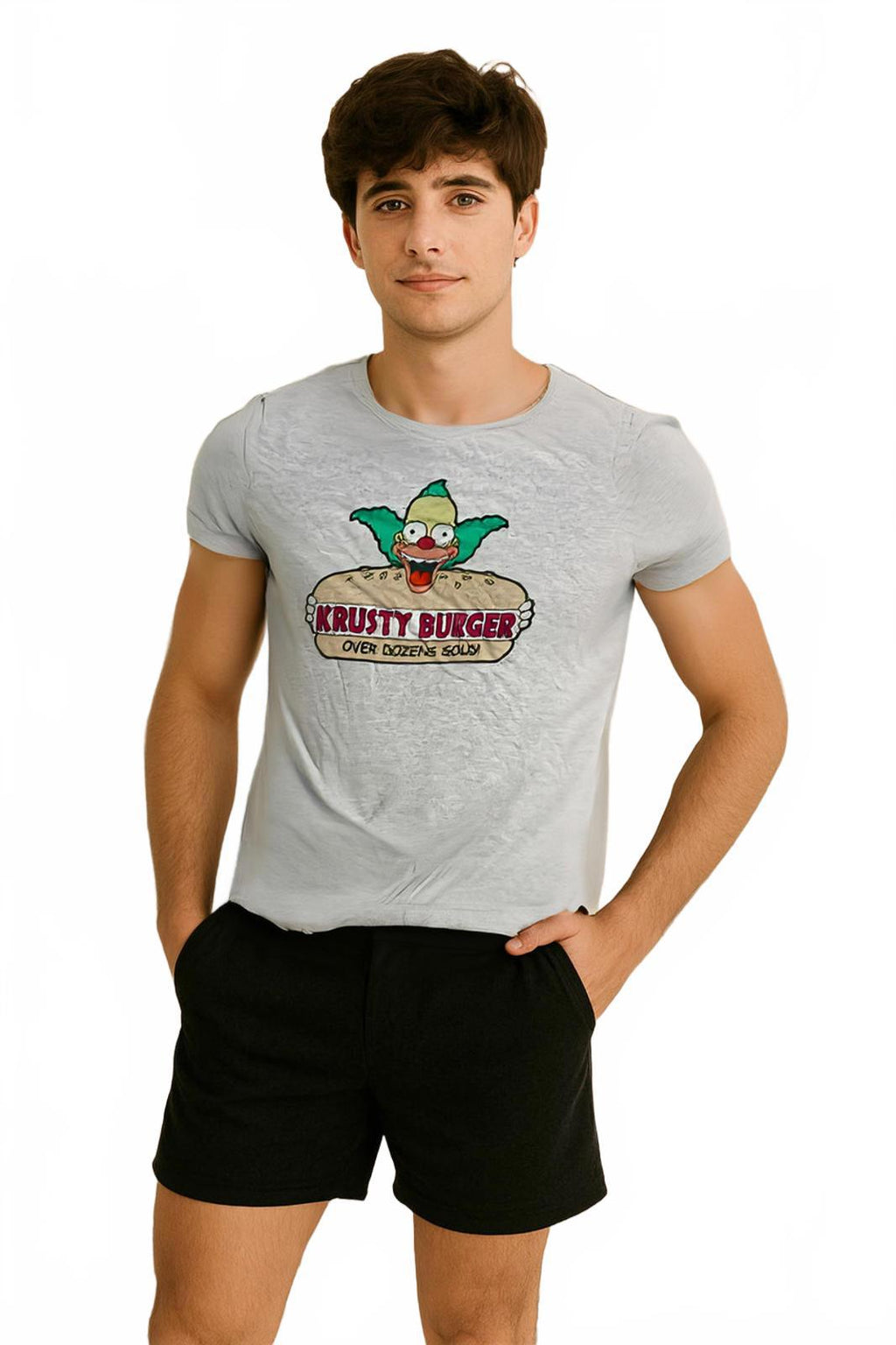 The Simpsons Krusty Burger sz XL Grey Graphic Print T shirt. - Come Sell Nearly Anything