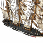 Decorative Wooden Ship Model with Fabric Sails