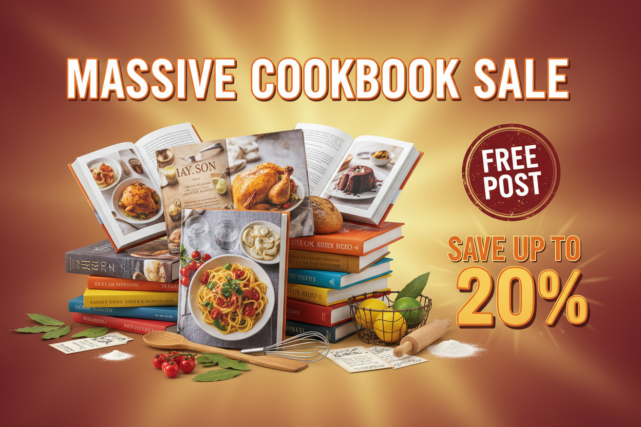 Massive Cook Book Sale - Free Post Save upto 20% 