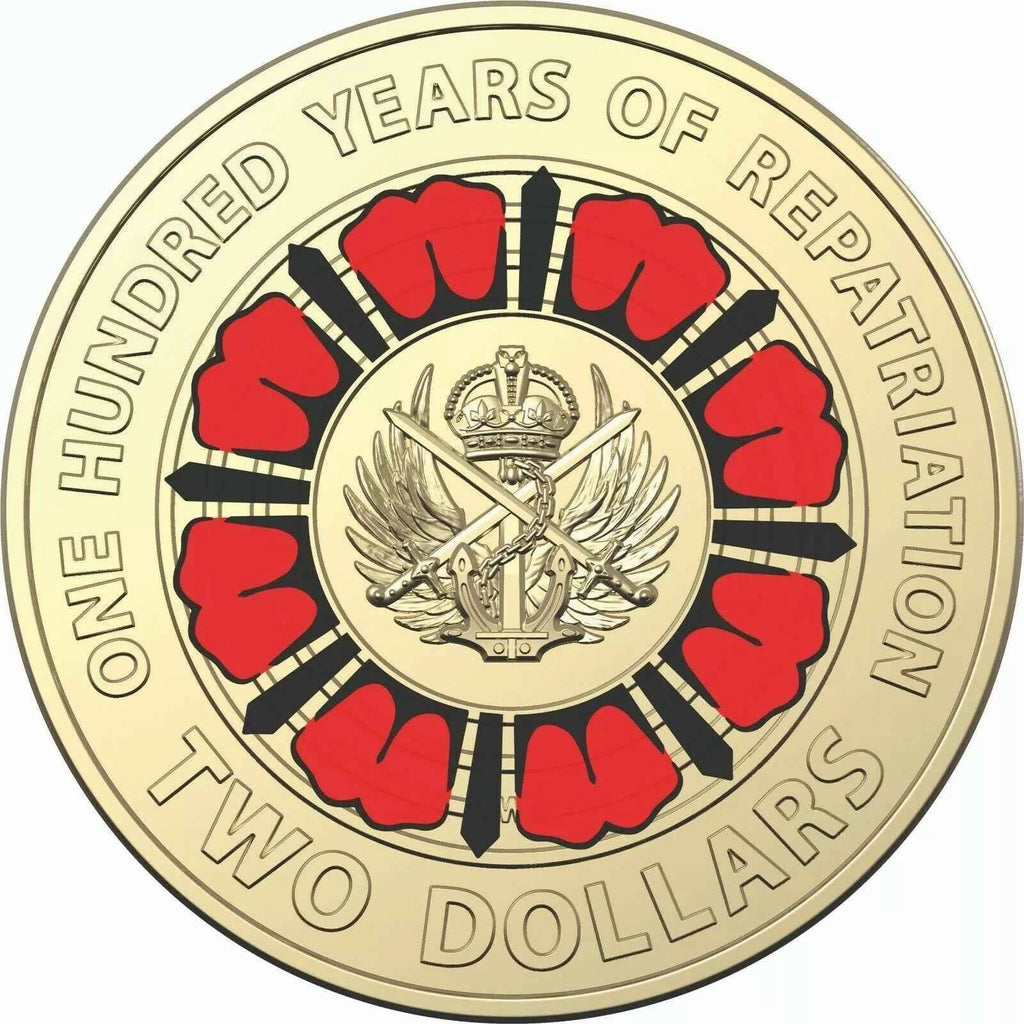 2019 $2 ANZAC 100 Years of Repatriation Australian $2 coin CIRCULATED In 2x2