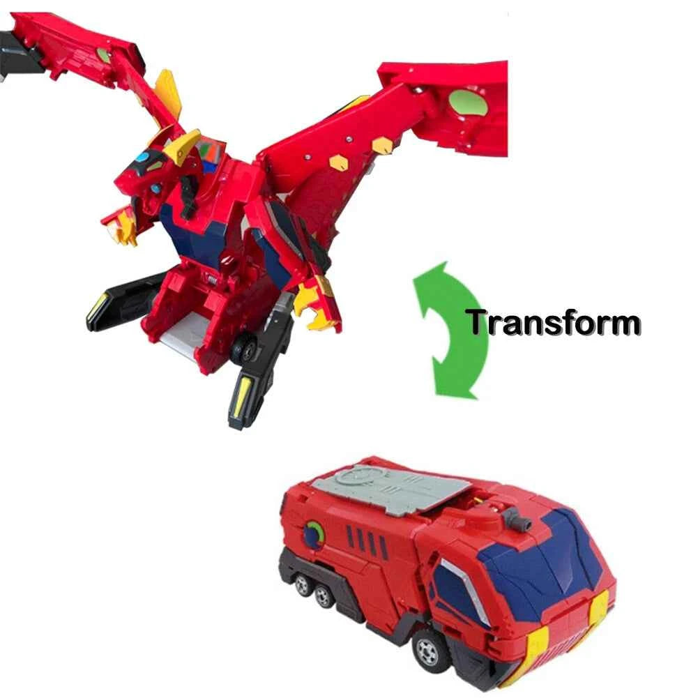 Mecard Mattel Mega TERYX Figure Transformer Robot Dragon Red  Car
